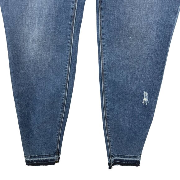 Spanx Distressed Skinny Jeans Large Tall Blue Cotton Blend Stretch NWT PT-2664 - Picture 6 of 15